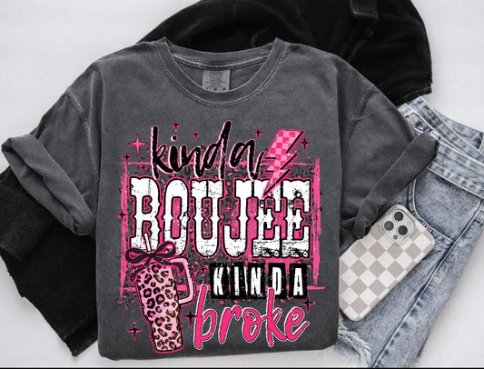 Kinda Boujee Kinda Broke Pink Leopard
